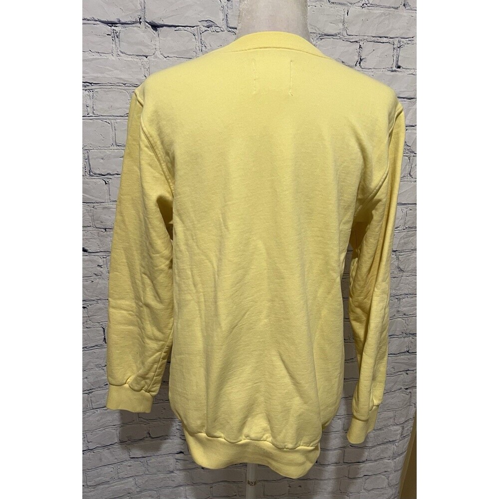 Nwt For Days Sweatshirt Yellow Raised Letter Logo Recycled Cotton Casual Xs — image 4 of 7